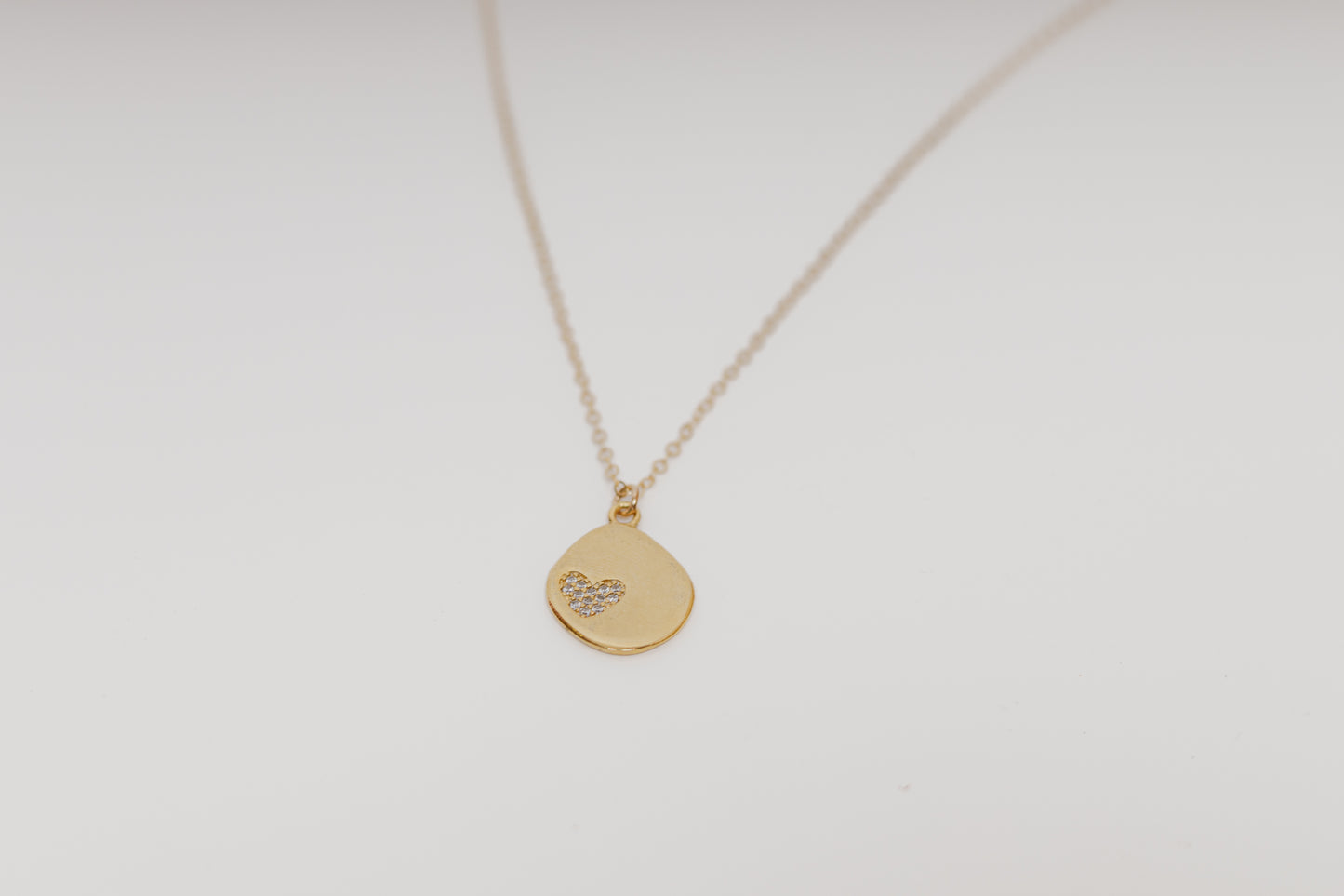 Gold Sparkly Heart Necklace
