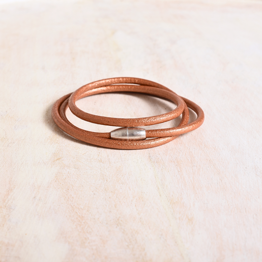 Metallic Copper Leather Wrap