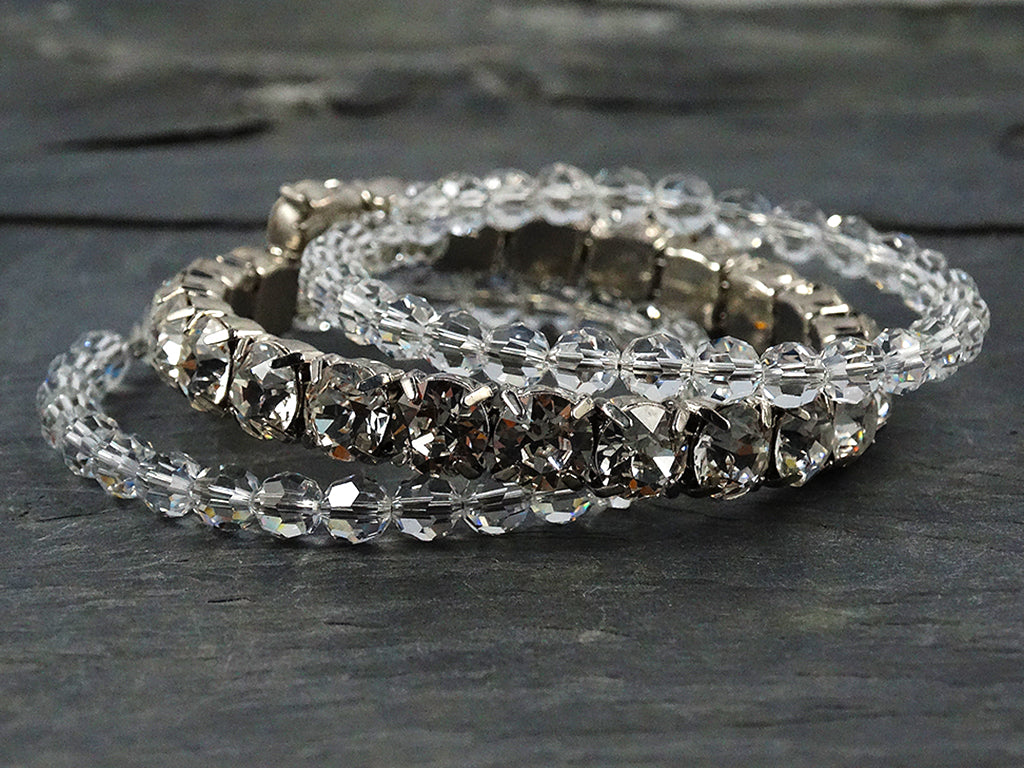 Austrian Crystal Bangle Bracelets Sparkly Stackable Bridal Jewelry Designed By Stacey 7969