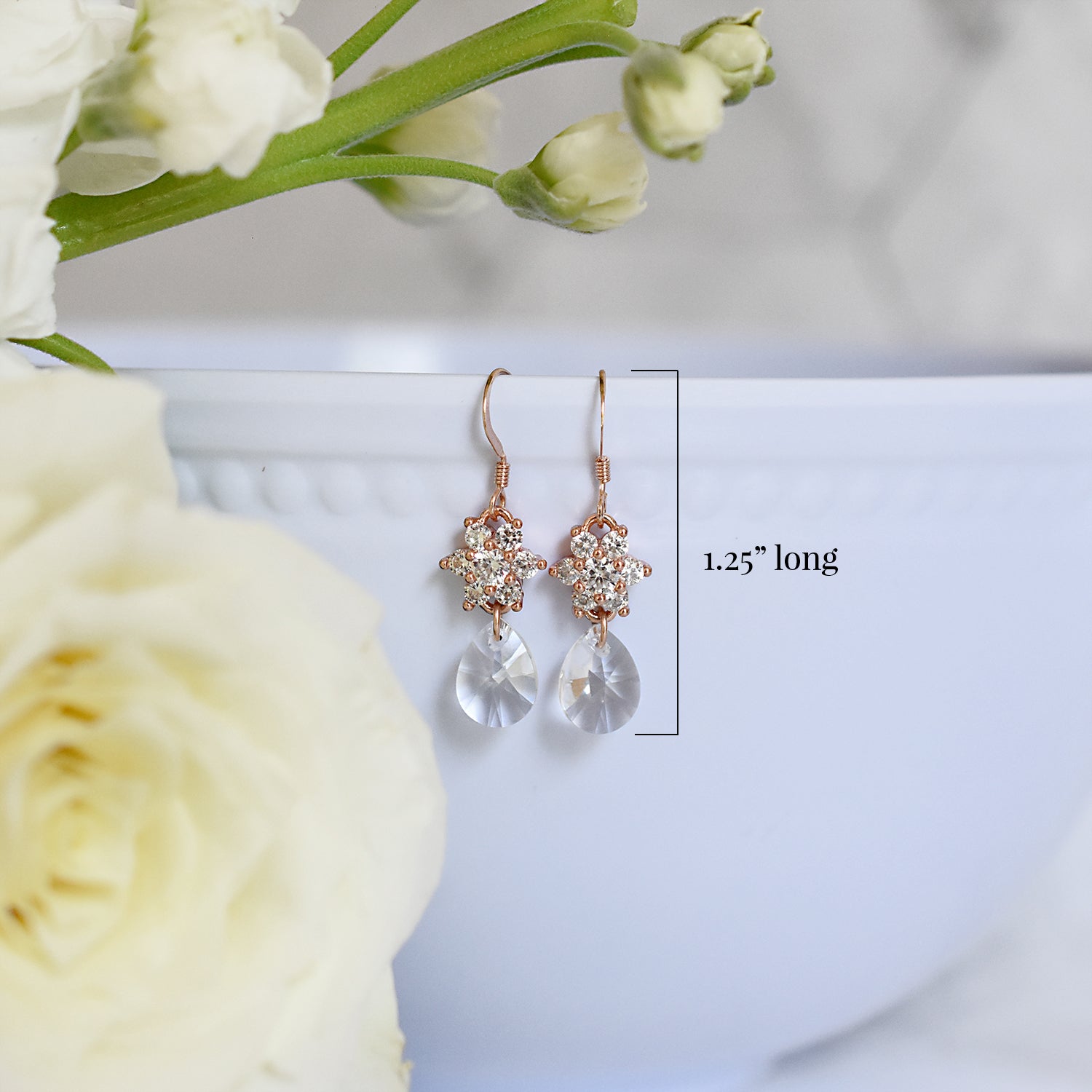 Rose Gold Bridal Earrings Wedding Earrings Rose Gold Threader Earrings  Bridesmaid Earrings Maid of Honor Earrings Rowan Earrings - Etsy | Rose gold  bridal earrings, Bridal earrings drop, Bridal earrings