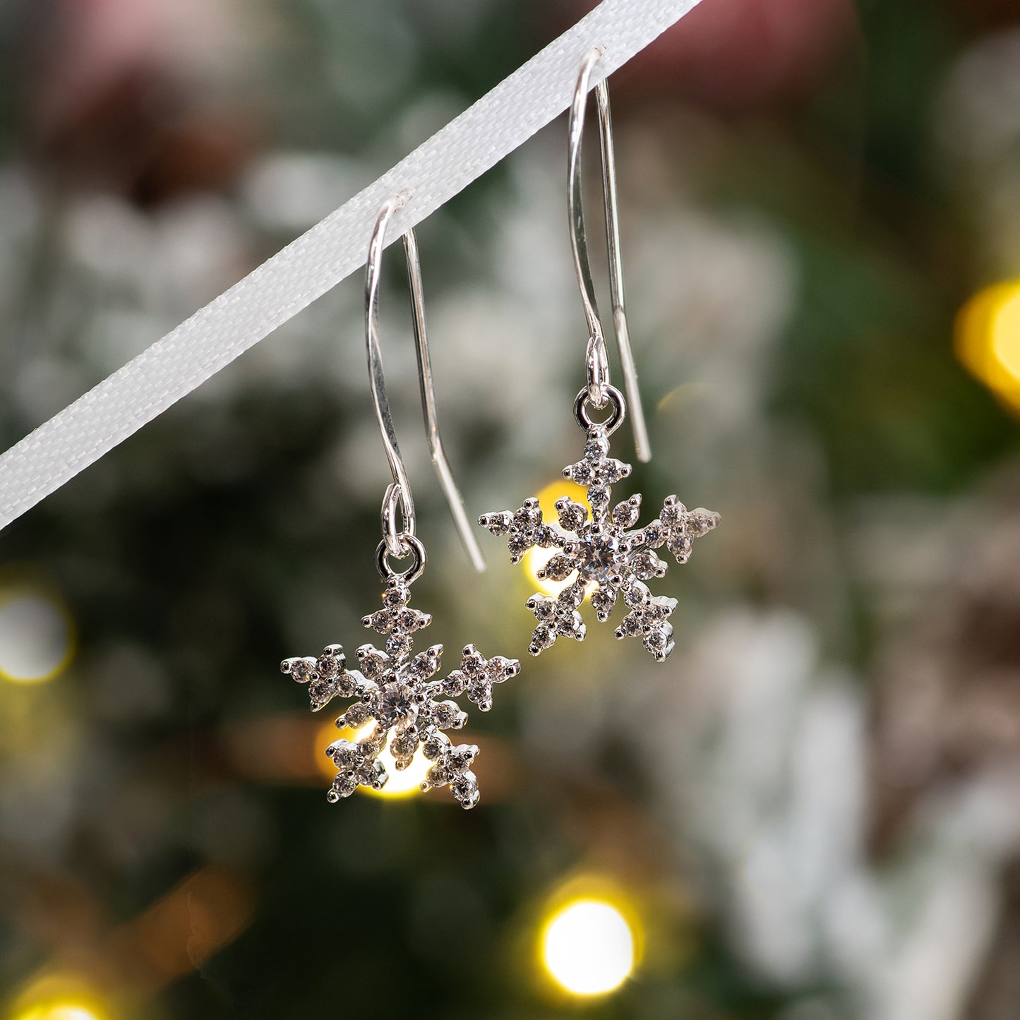 CZ Snowflake Earrings for Her