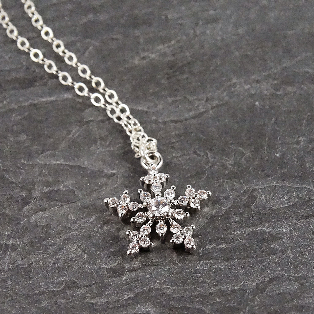 Sterling Silver Snowflake Necklace 1ct D Color VVS1 Genuine Moissanite Lab  Diamond 14k White Gold Pendant Necklace Women Jewelry