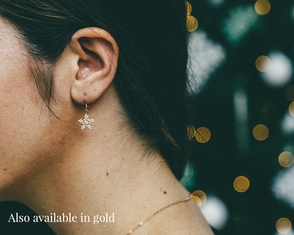 Dangly Gold Snowflake Earrings
