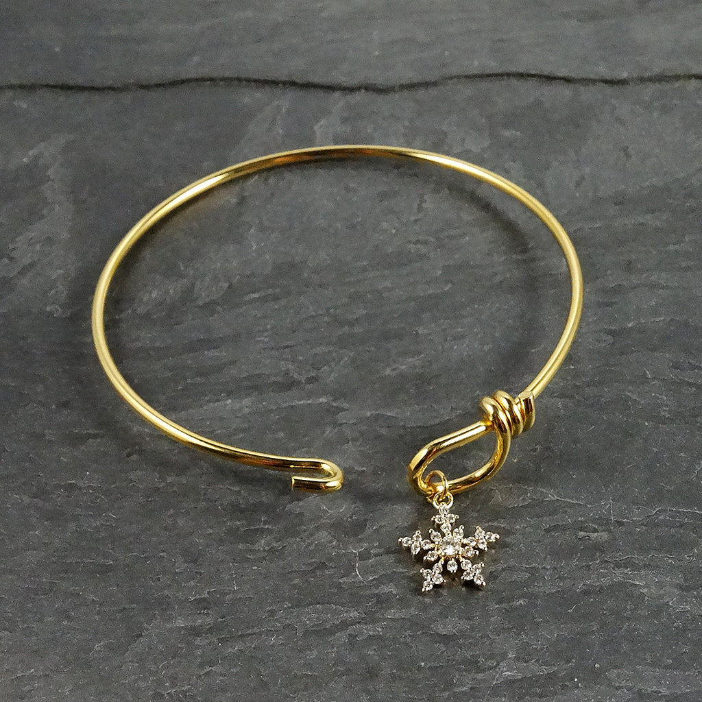 Gold Snowflake Charm Bracelet
