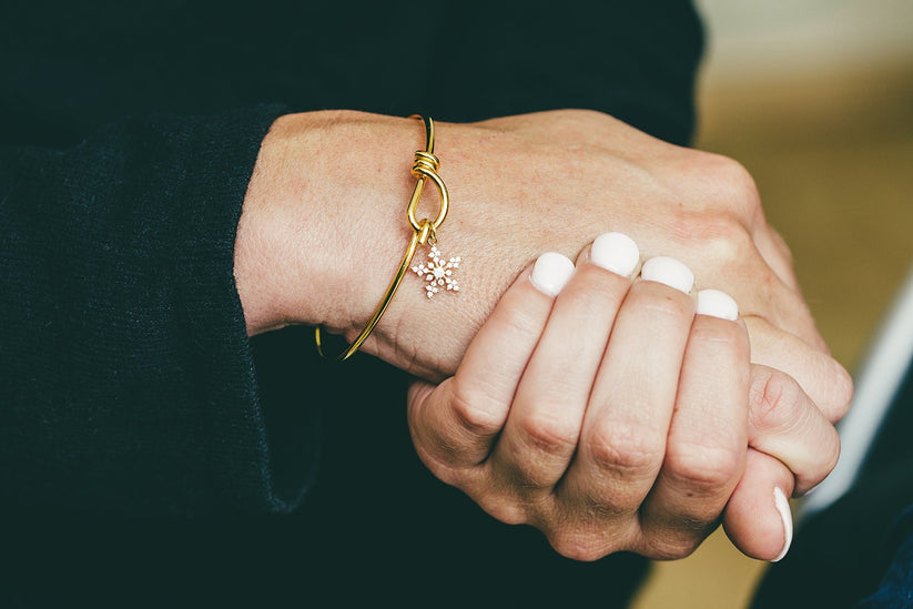 Gold Snowflake Bangle Bracelet Designed By Stacey Jewelry Llc 5912