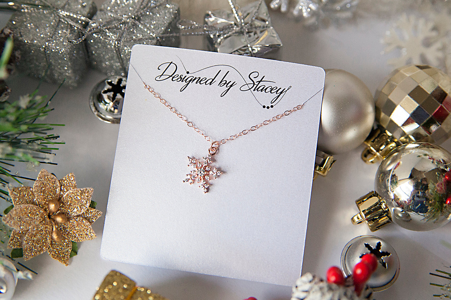 Rose Gold Snowflake Necklace