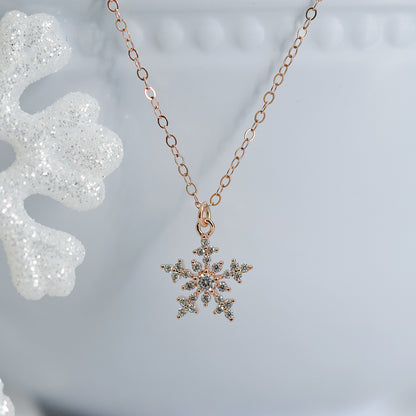 Rose Gold Snowflake Necklace 