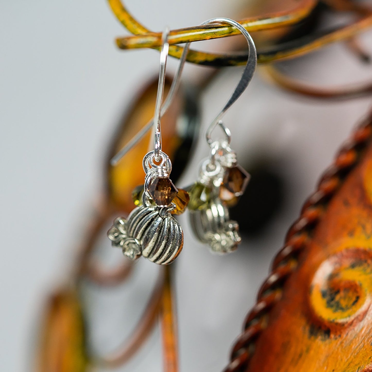 Fall Pumpkin Earrings 