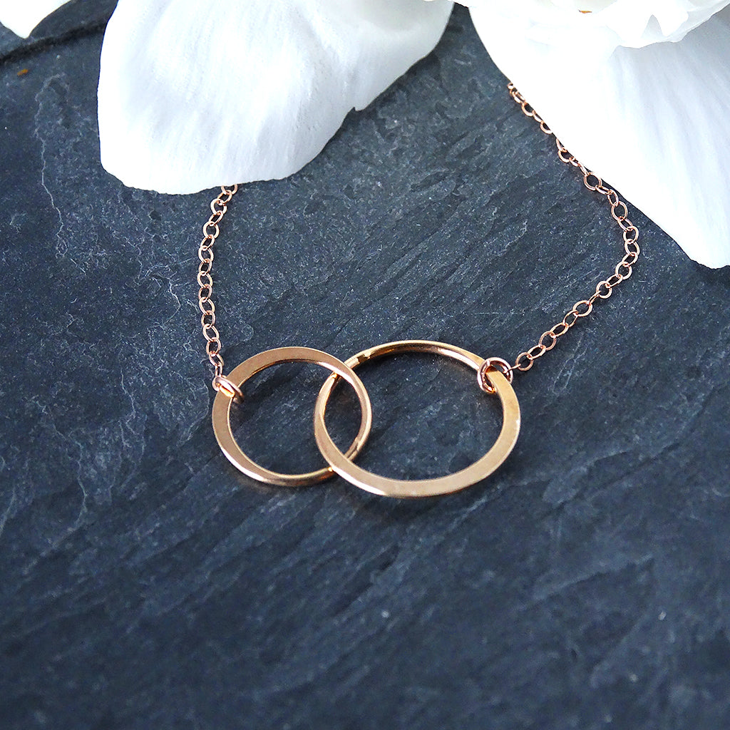 Rose Gold Mother Daughter Necklace