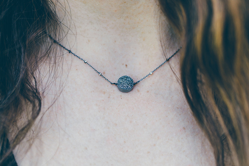 Oxidized Silver Layering Necklace