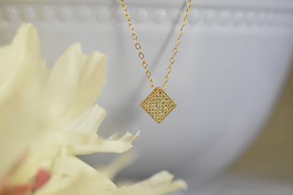 Gold Geometric Pendant Necklace