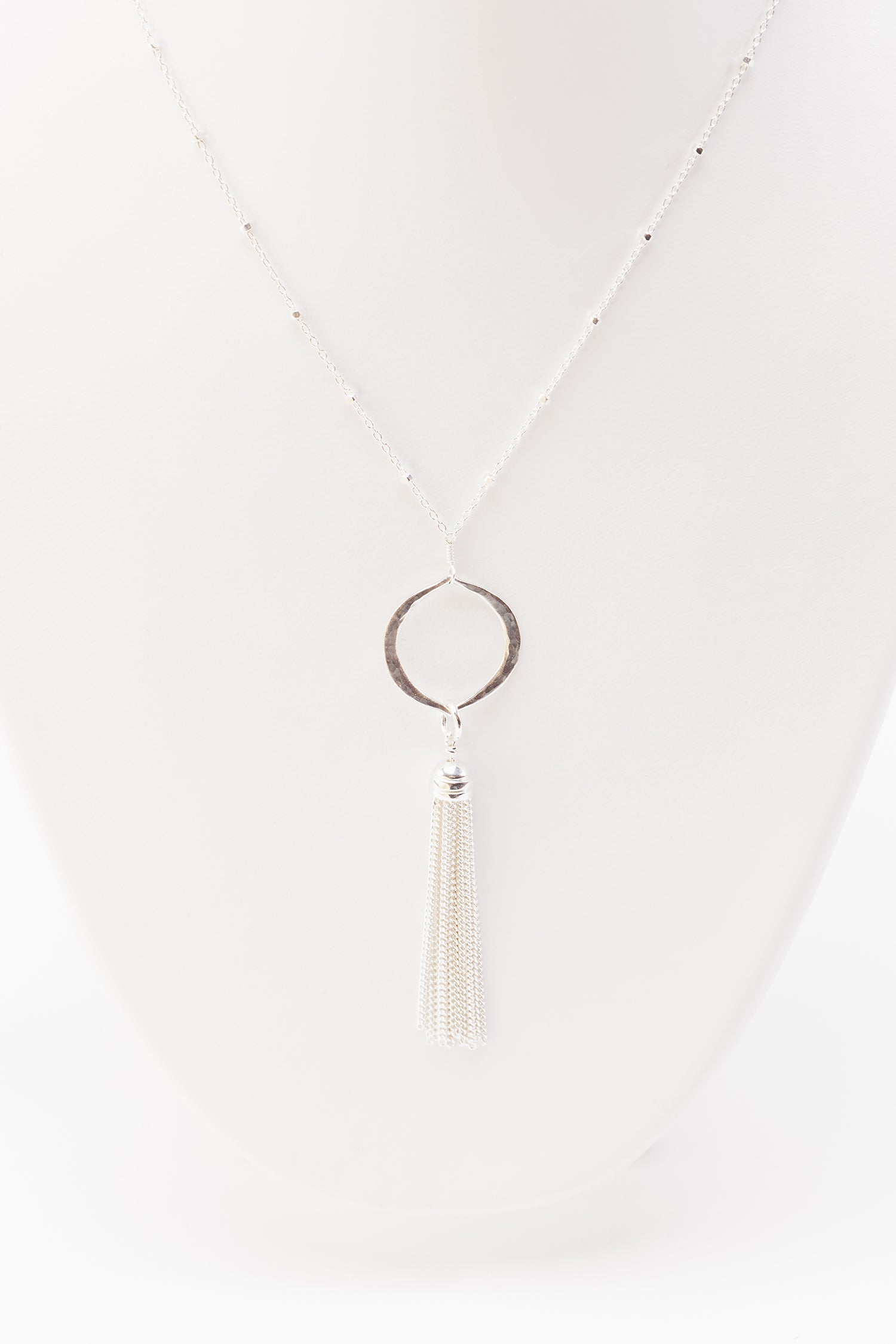 Classic Long Sterling Silver Tassel Necklace