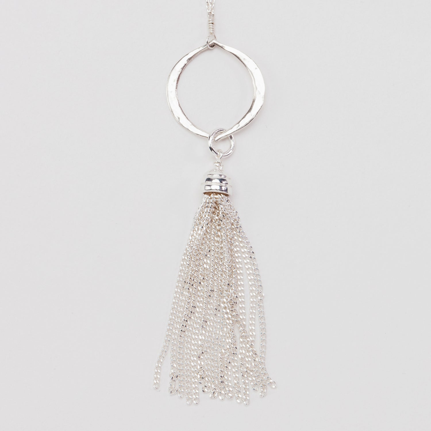 Classic Long Sterling Silver Tassel Necklace