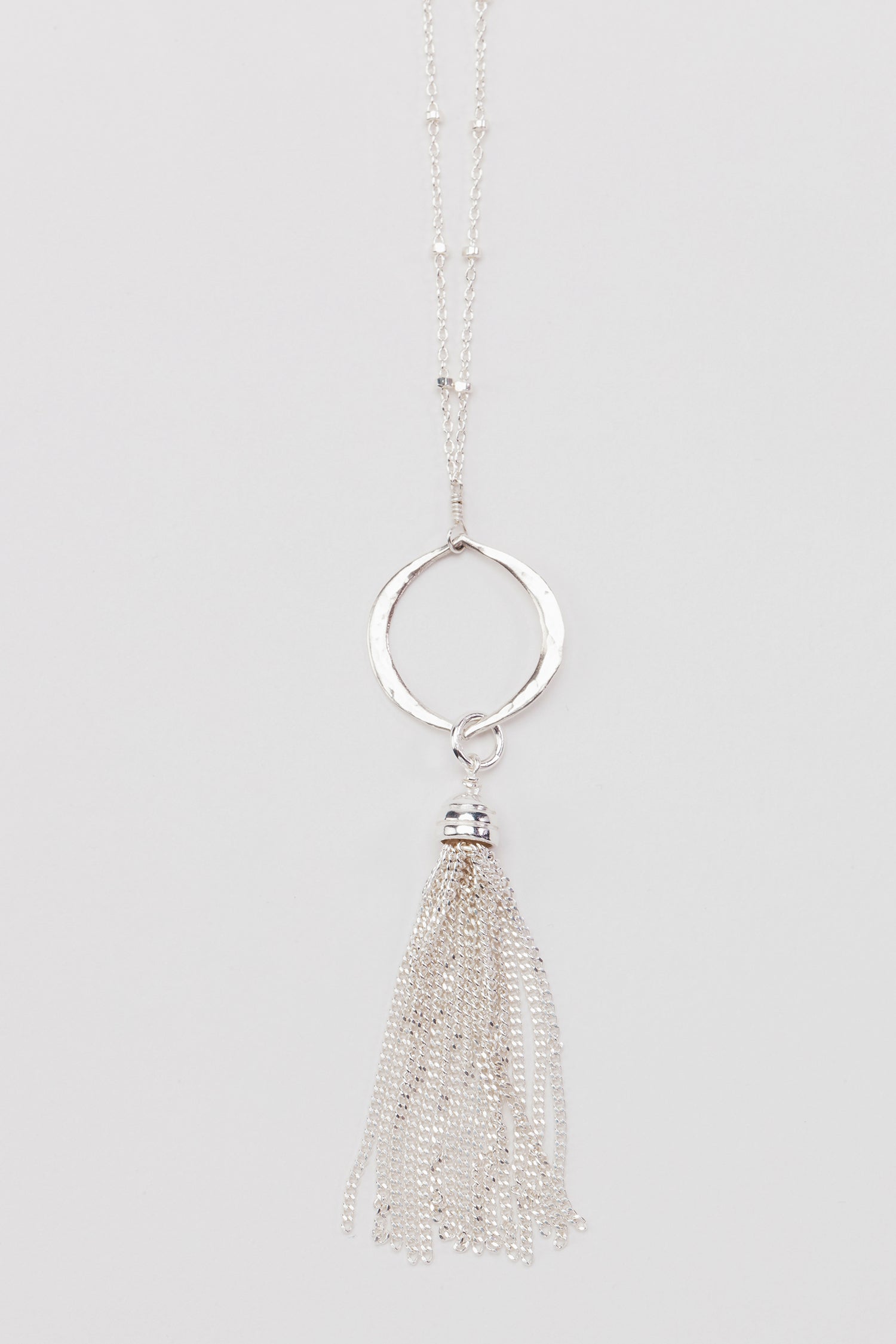 Classic Long Sterling Silver Tassel Necklace