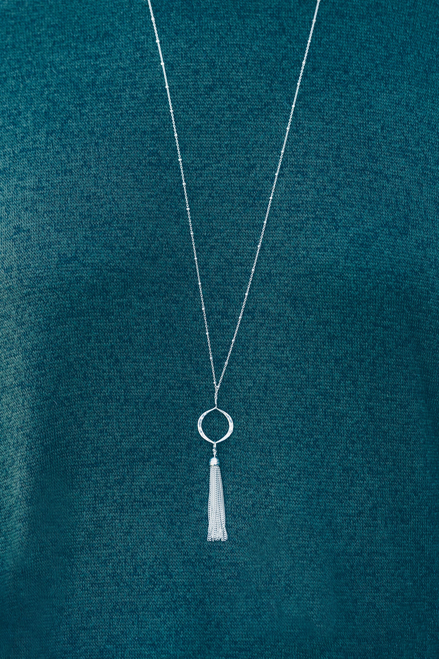 Long Sterling Silver Tassel Necklace