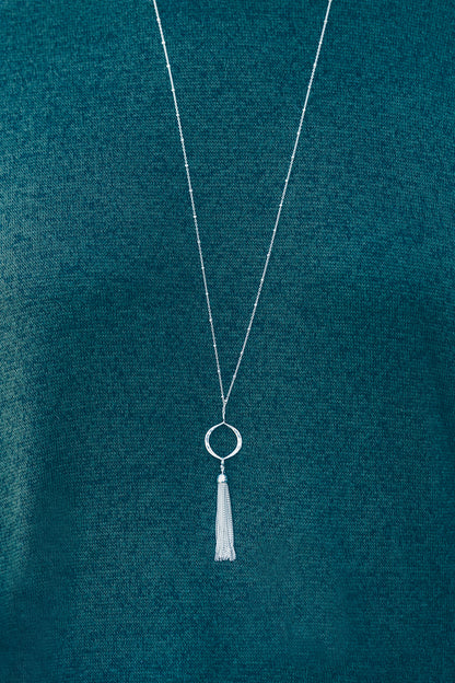 Long Sterling Silver Tassel Necklace