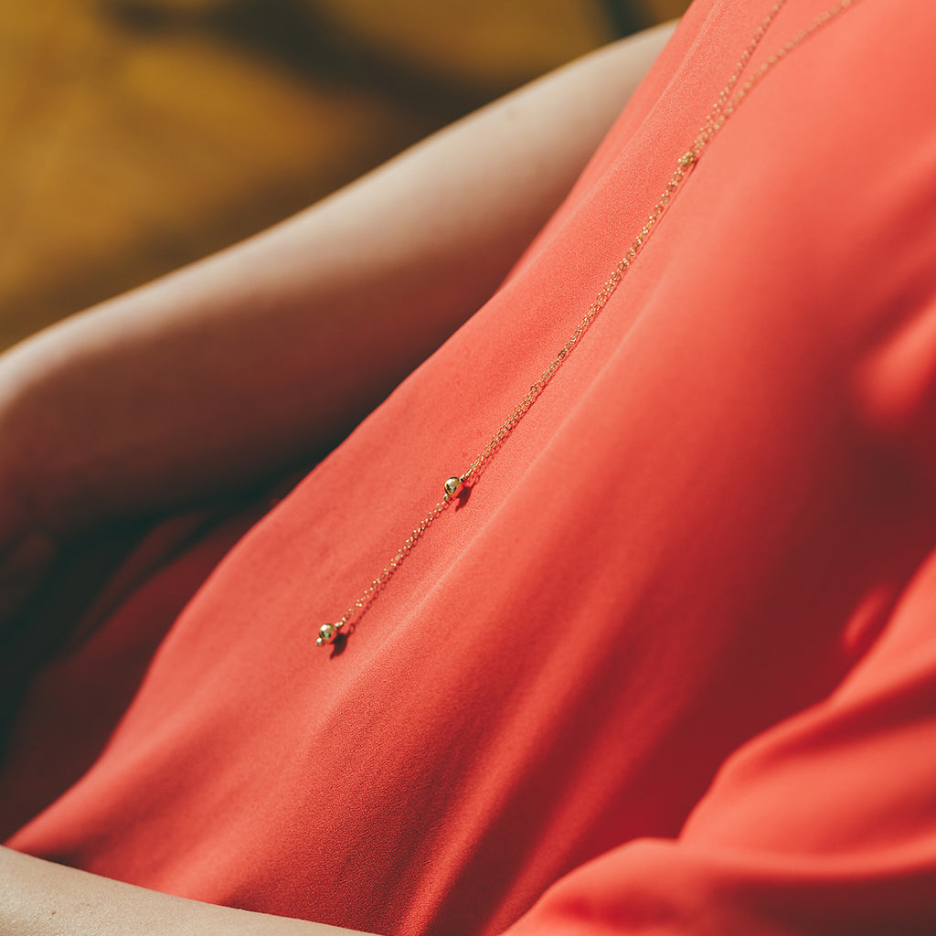 Long Knotted Lariat Necklace 