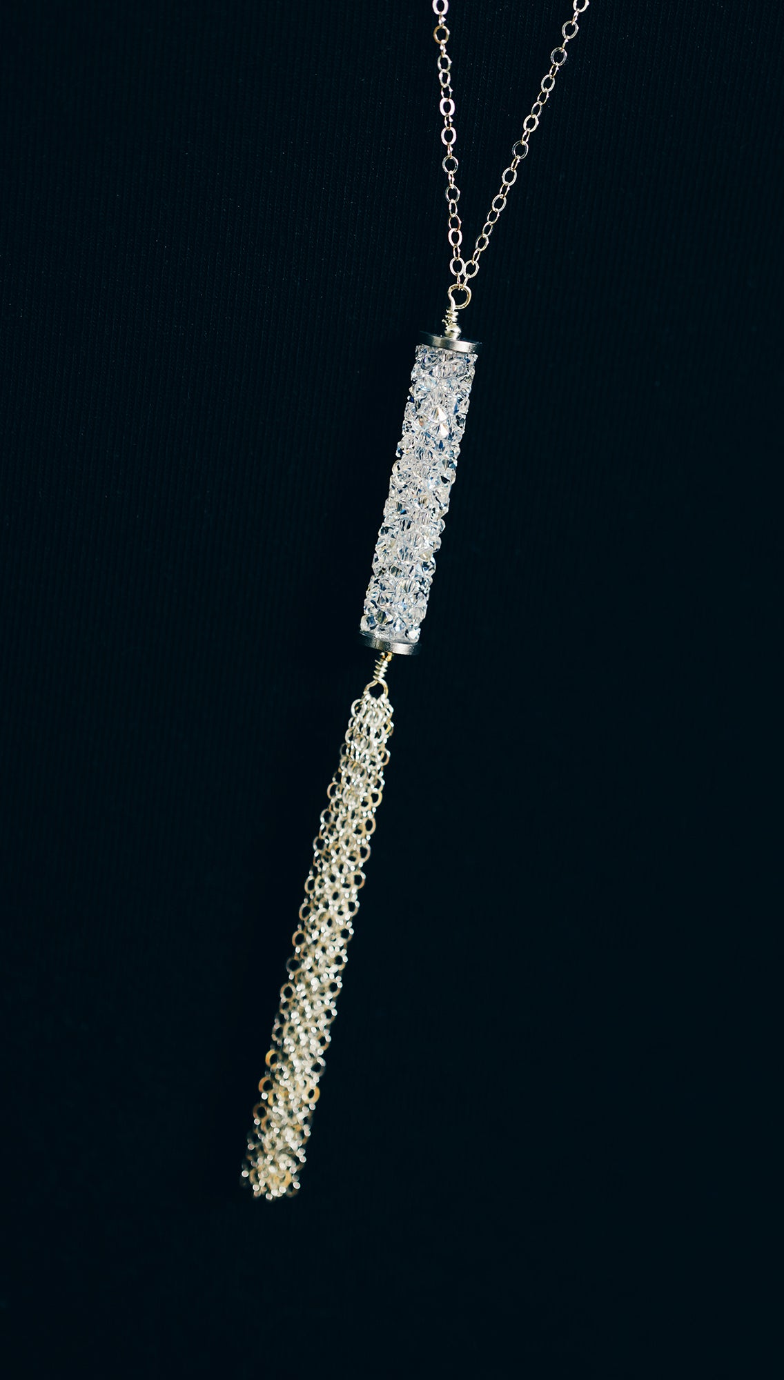 Long Glass Tassel Necklace