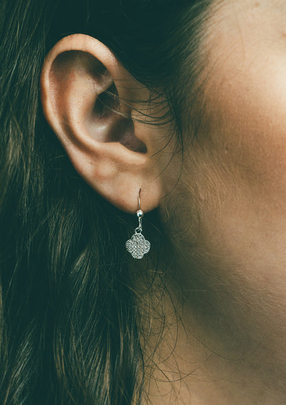 Silver Quatrefoil Earrings 