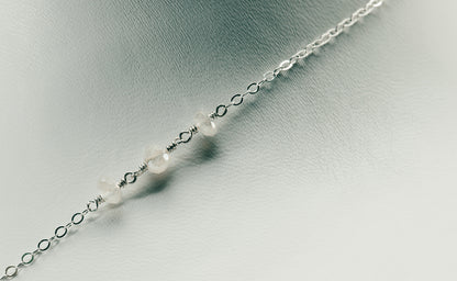 Pearl Chalcedony Rondelle Beads