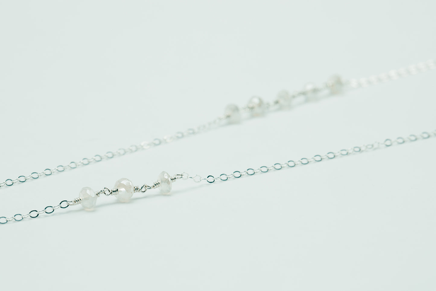 Moonstone Silver Long Necklace