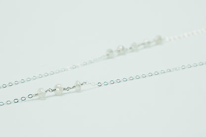 Moonstone Silver Long Necklace