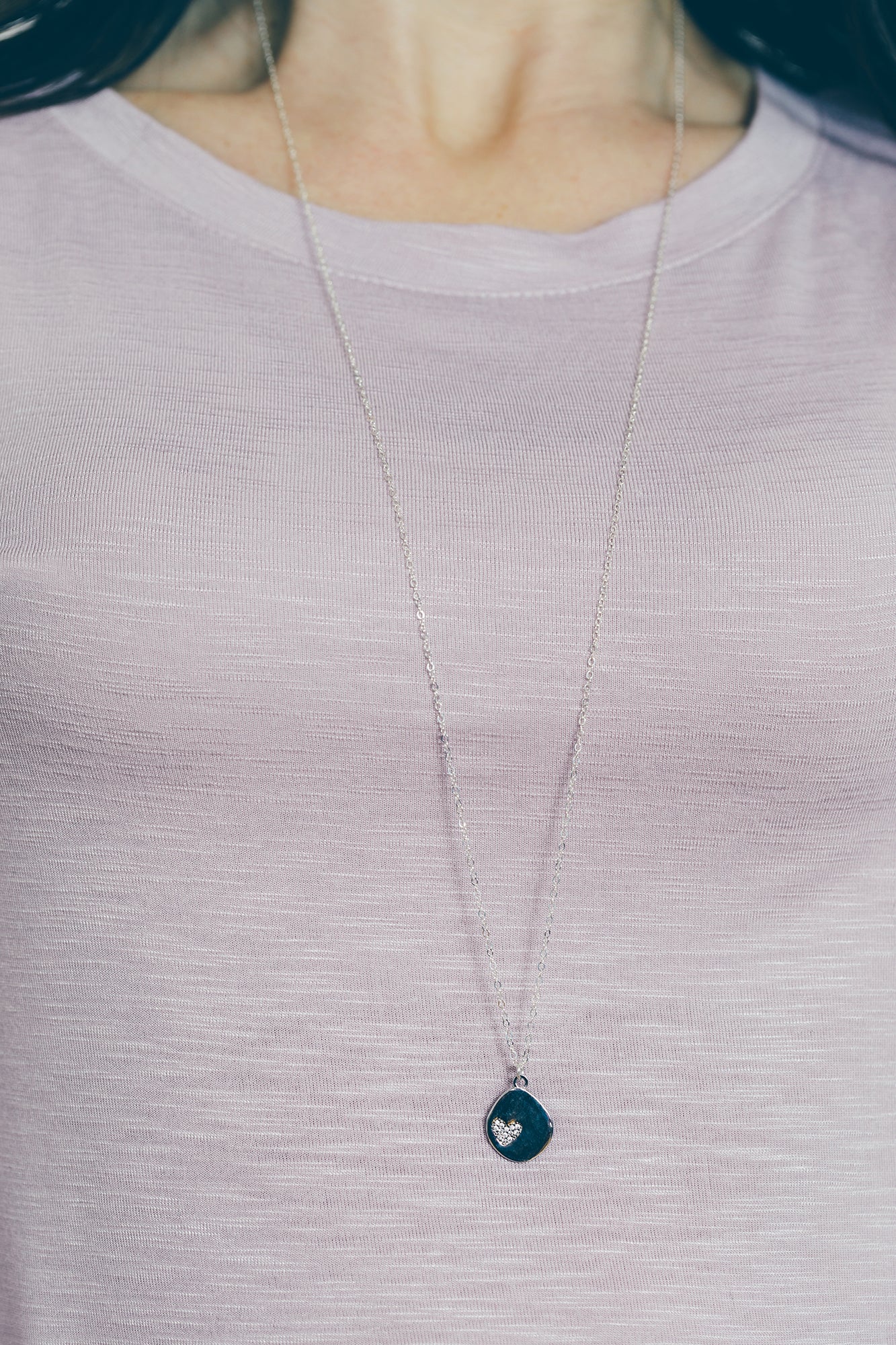 Long Layering Silver Necklace 