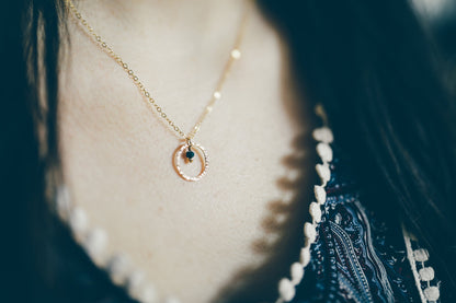 Gold Birthstone Necklace for May