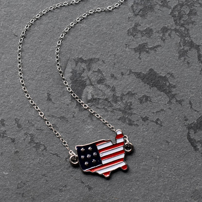 Patriotic Silver Necklace 
