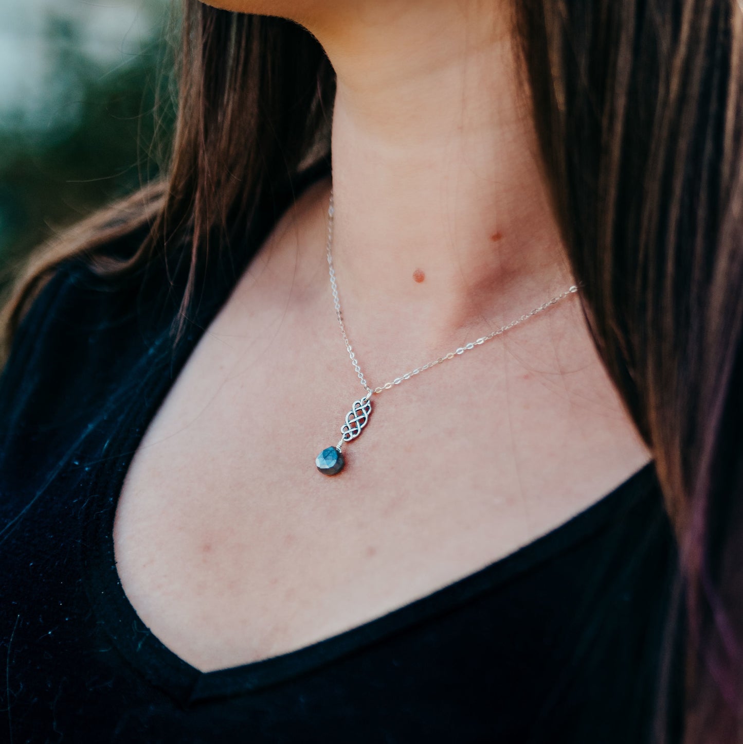 Grey Moonstone Pendant Necklace