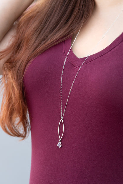 Long Layering Silver Necklace