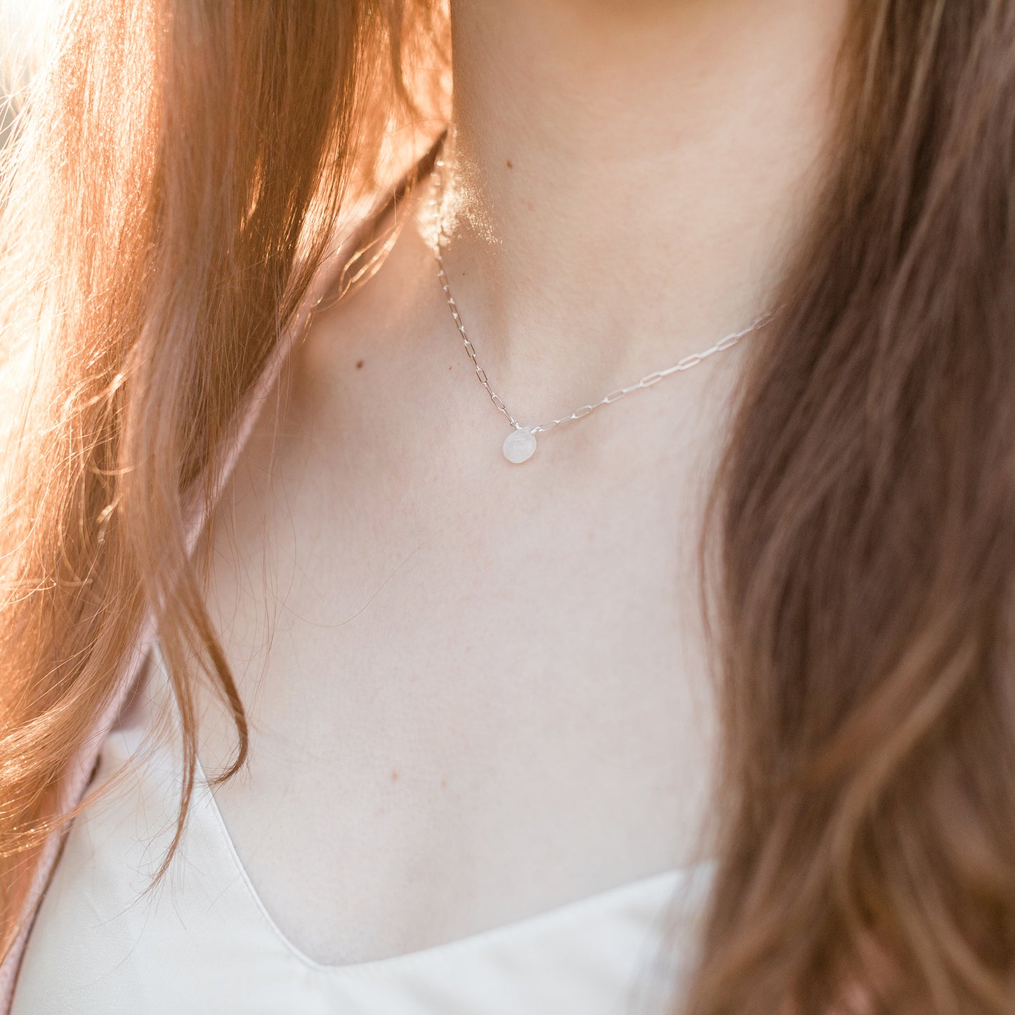 Modeled Moonstone Necklace 