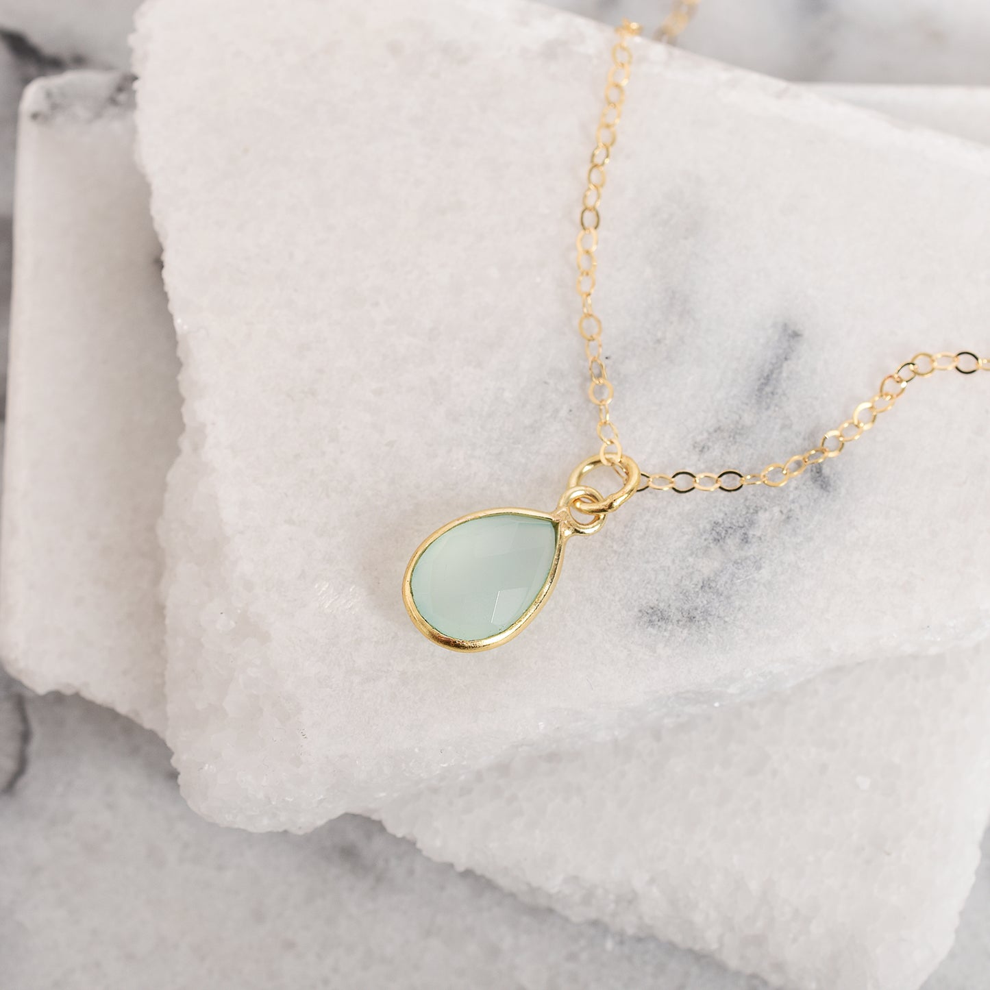 Sea Chalcedony Pendant Necklace 