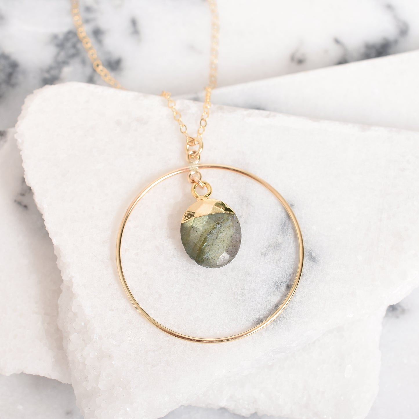 The Kat Necklace in Labradorite