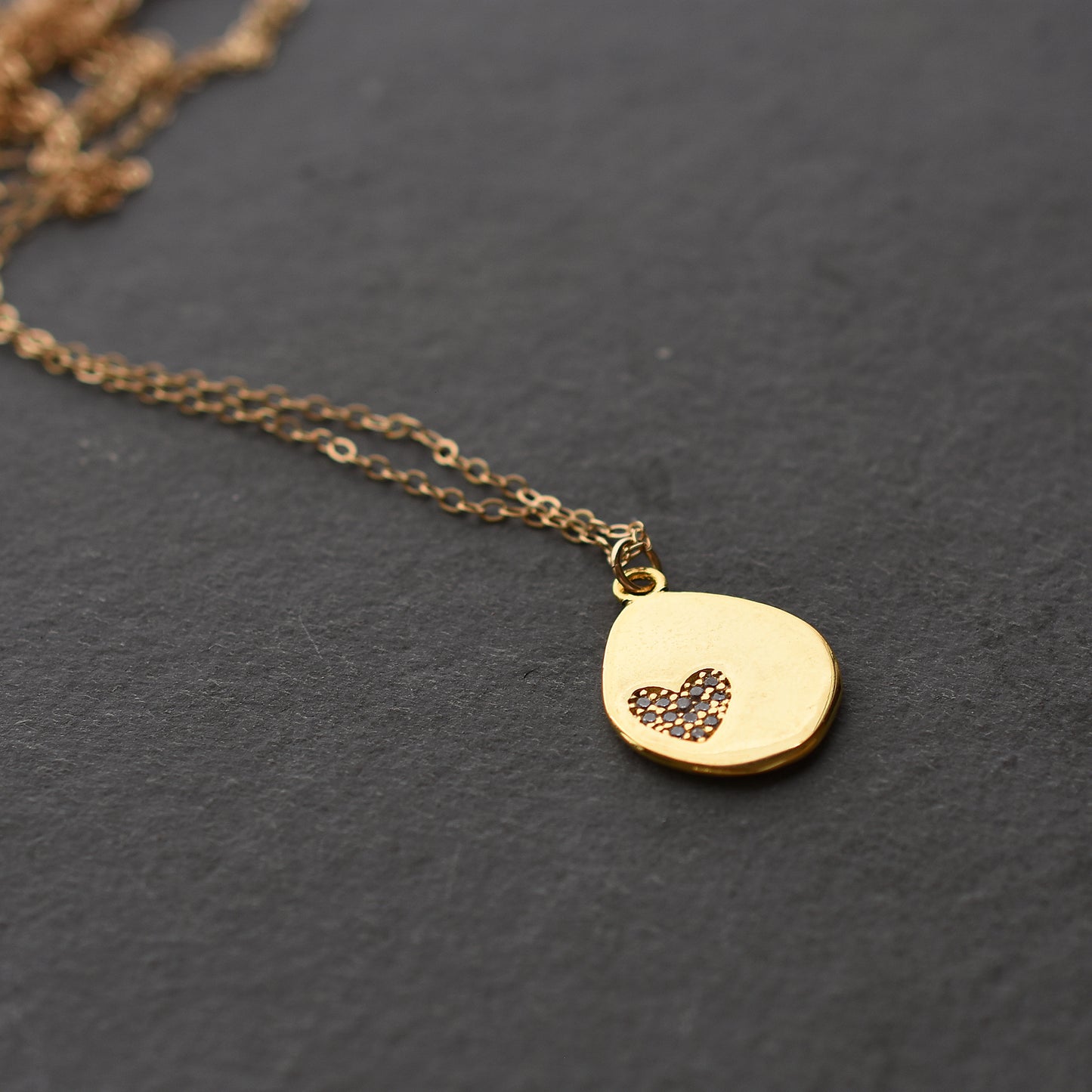 Gold Sparkly Heart Necklace