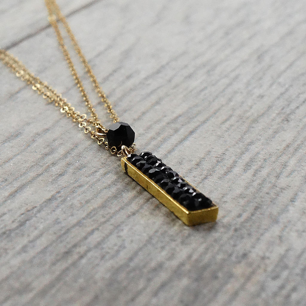 Black and Gold Layered Necklace, Trendy Necklace, Handmade Jewelry ...
