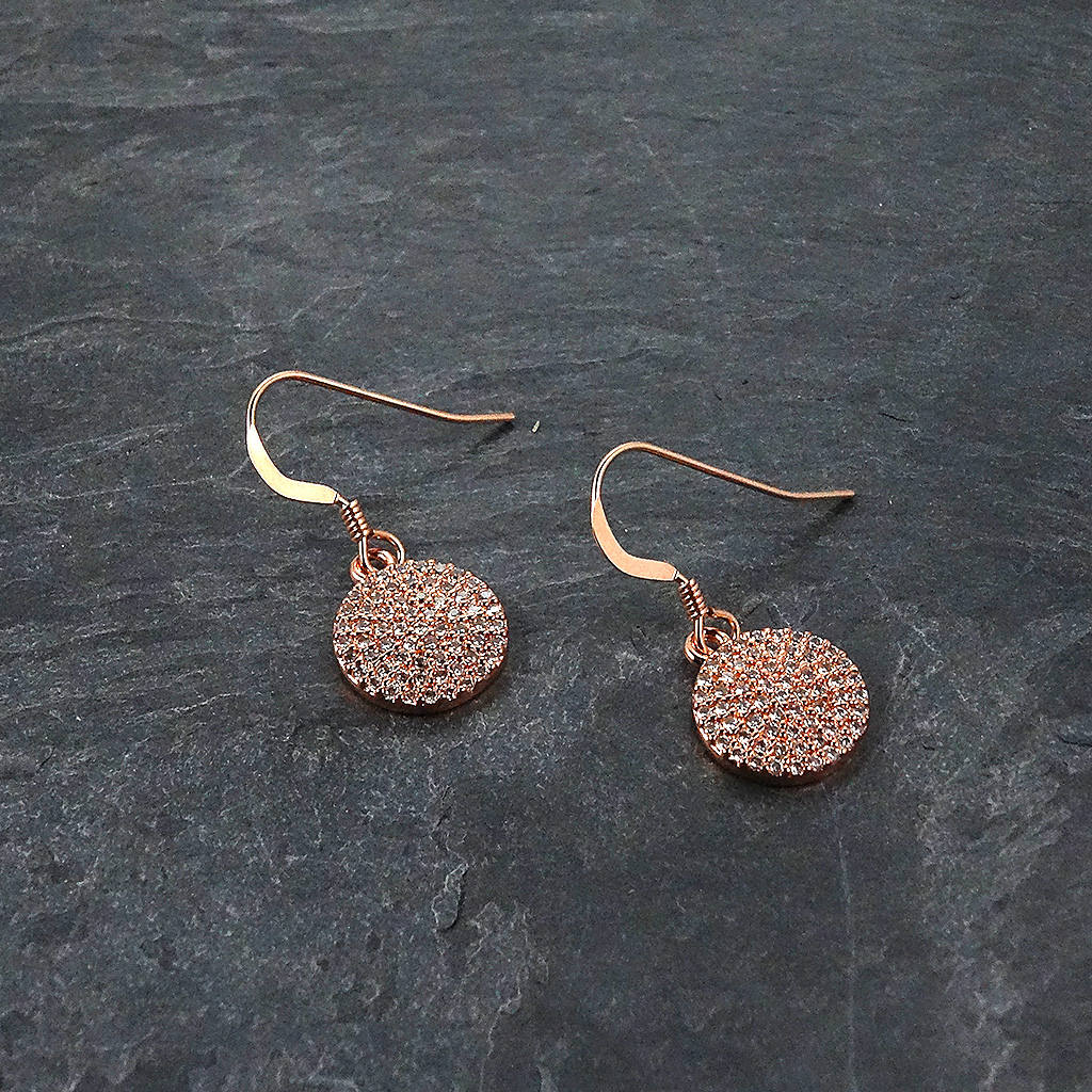 Pave Rose Gold Earrings 