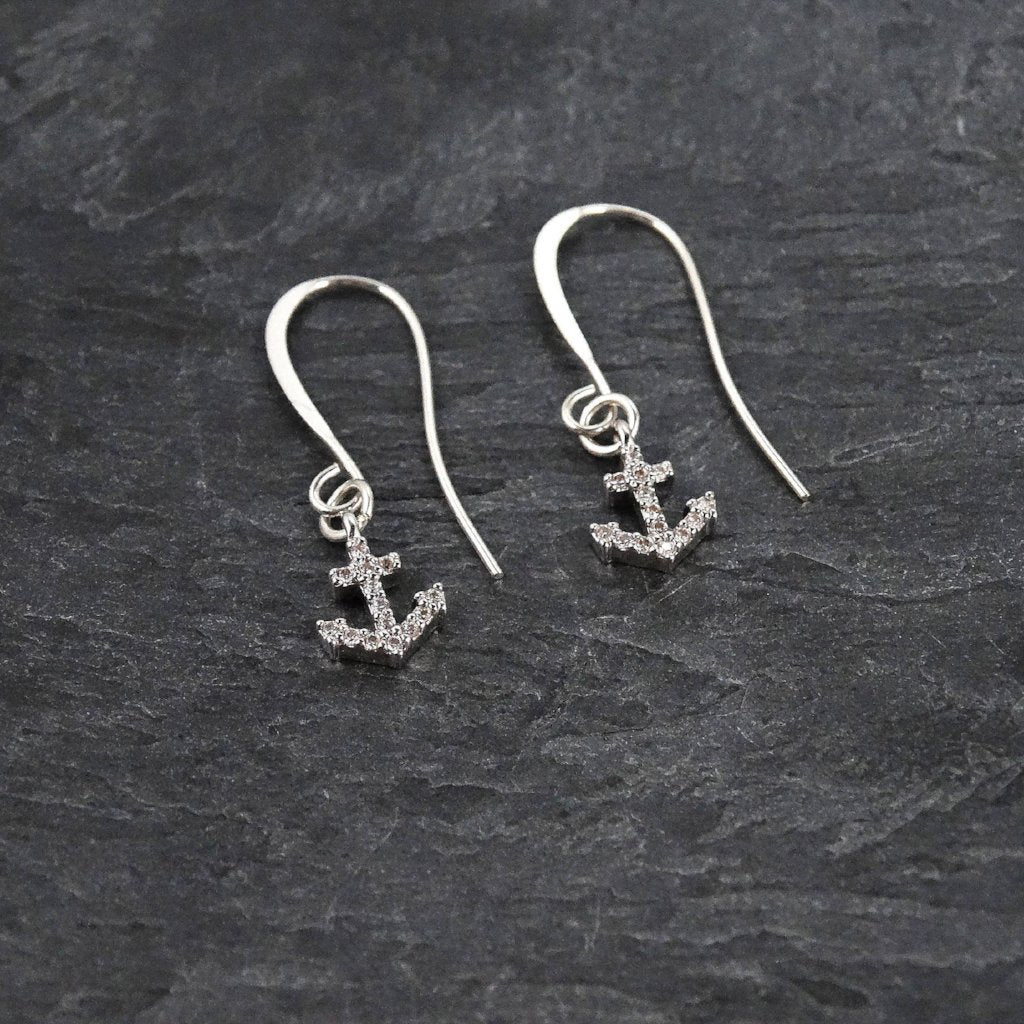 Silver Anchor Earrings 