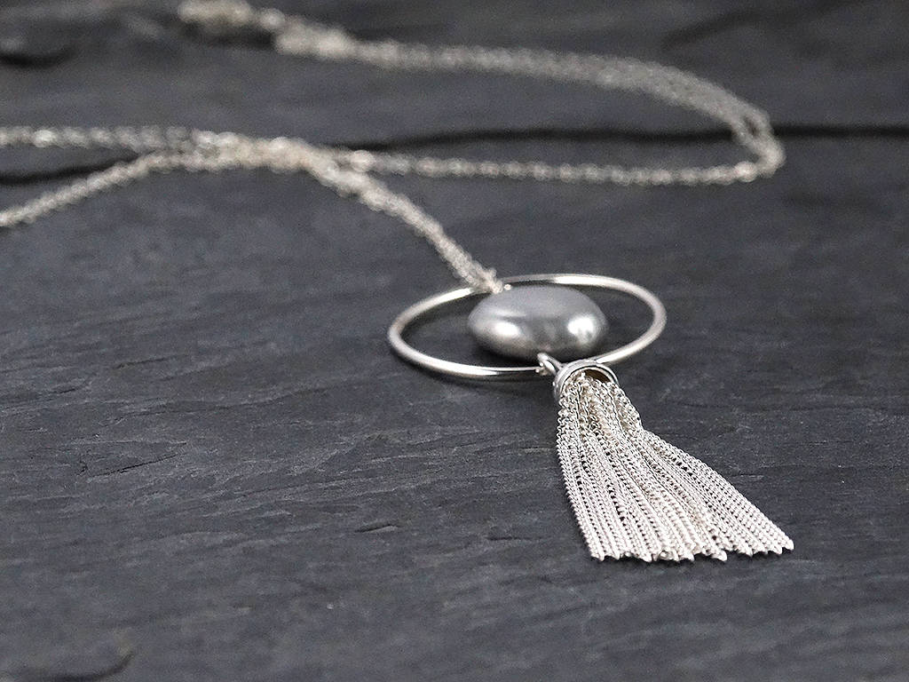 Long Silver Necklace 