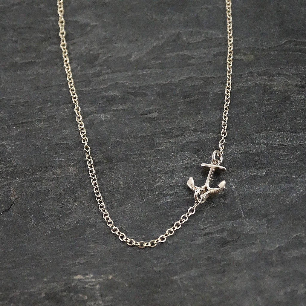 Silver Tiny Anchor Necklace 