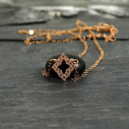 Rose Gold Diamond Pendant Necklace 