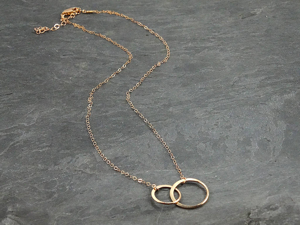 Double Circle Rose Gold Necklace 