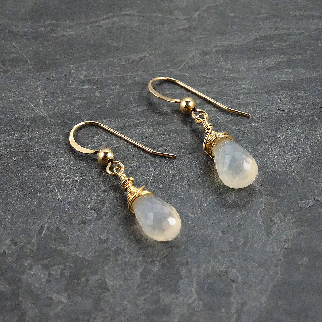 Pearl Chalcedony Earrings