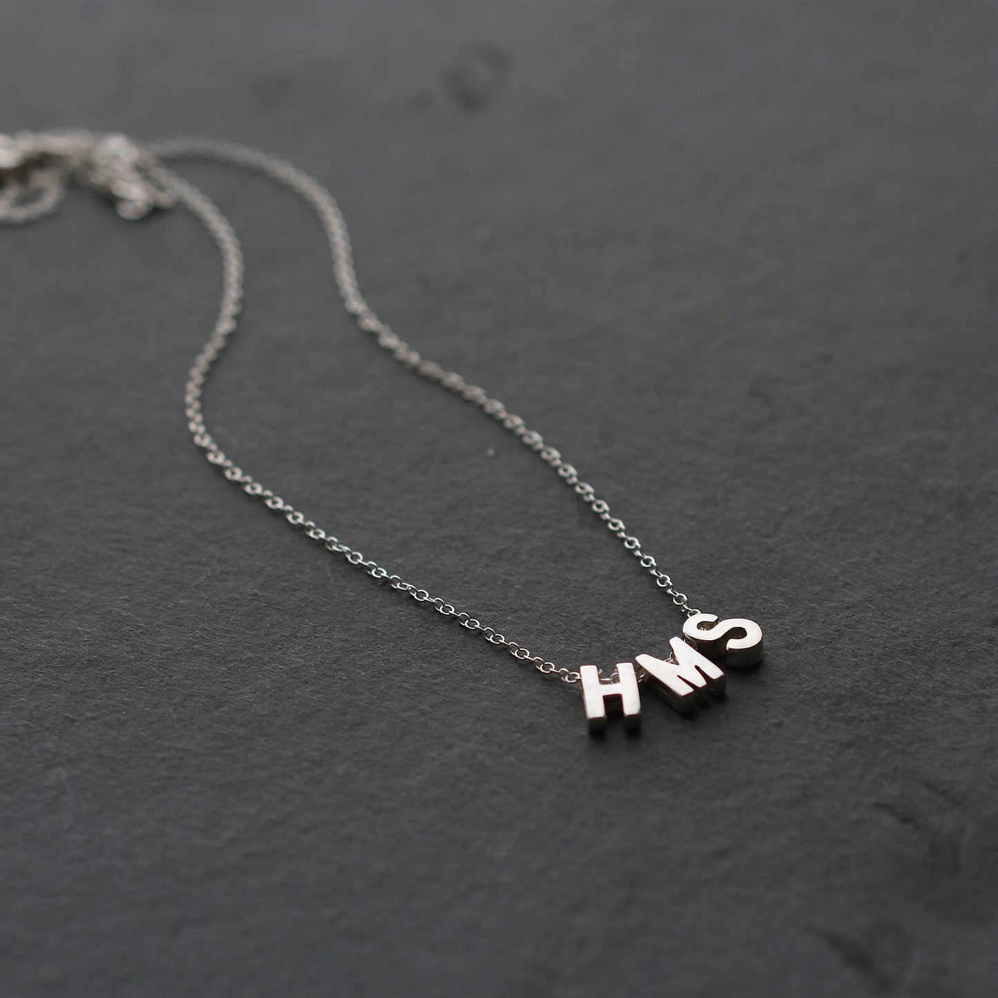 Sterling Silver Alphabet Beads with Sterling Silver Chain