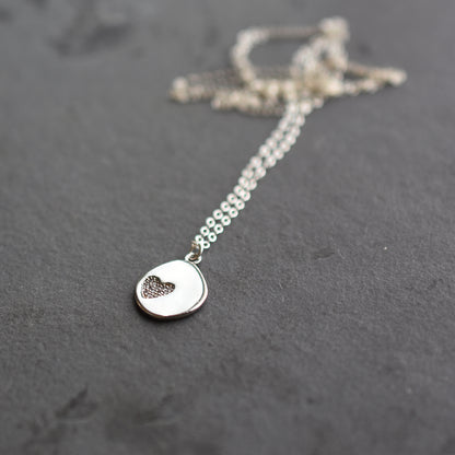 Silver Sparkly Heart Necklace